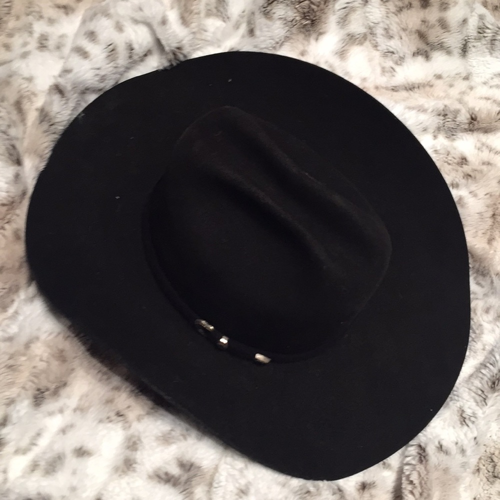 Vintage Black Wide-Brim Hat